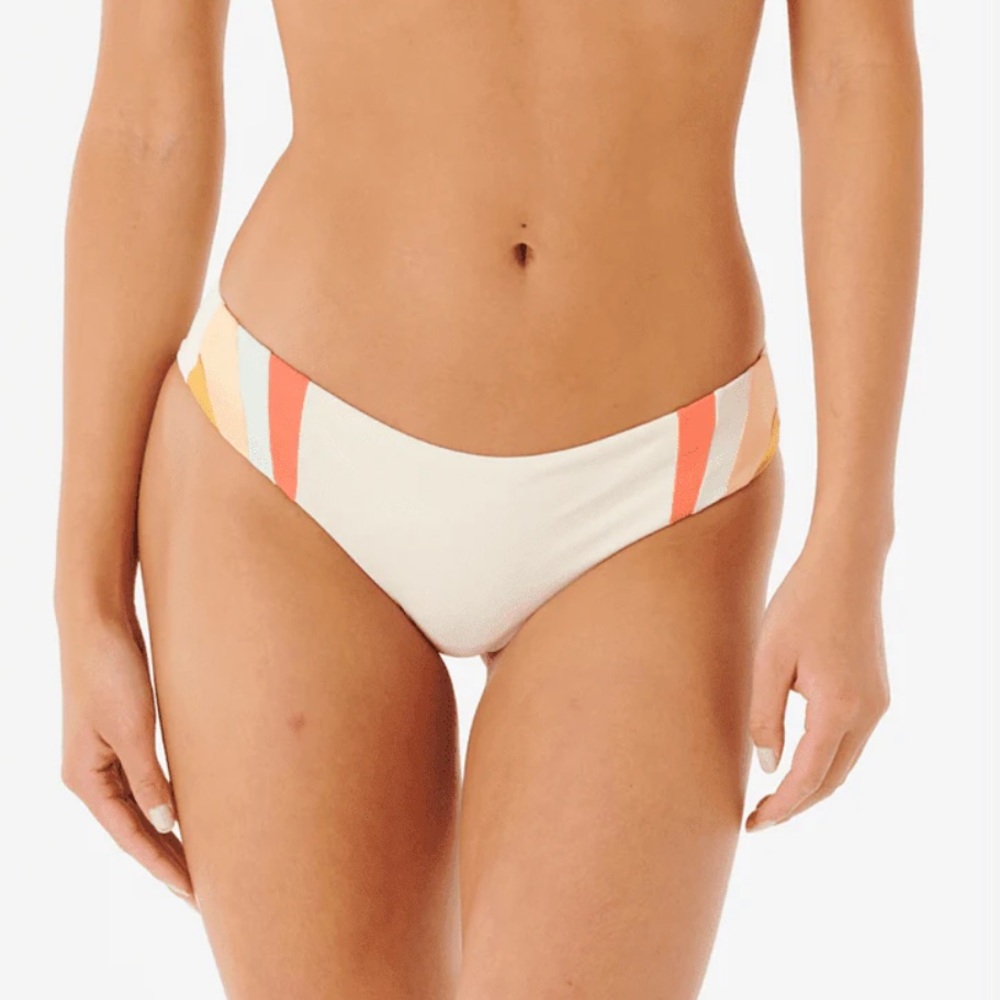RIP CURL Day Break Multi Cheeky Coverage Bikini Bottom Cream, m
